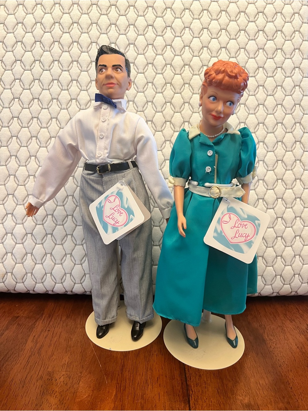 Vintage Style Teal Dress Collectible Doll Lucy and Desi dolls